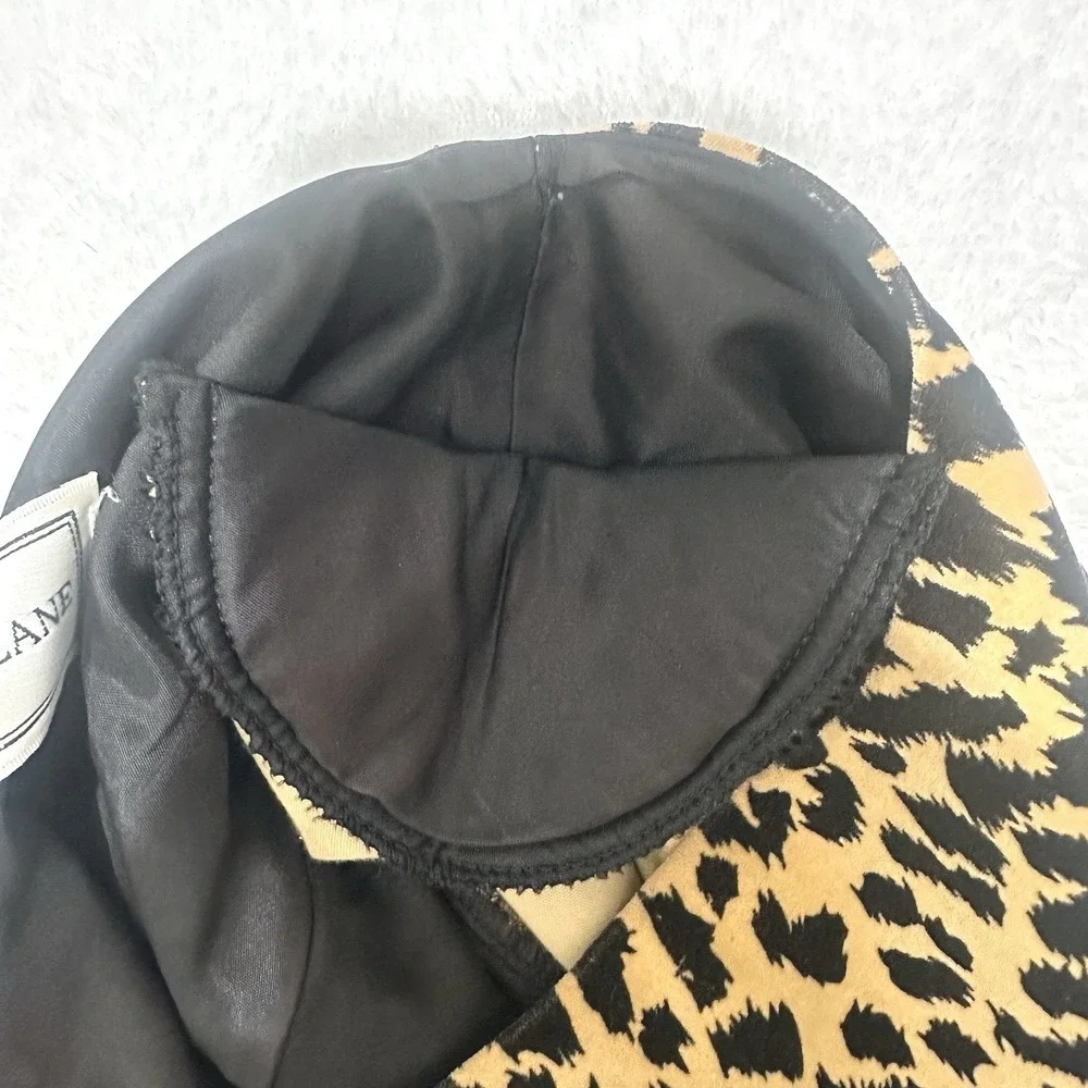 Leopard Print Velvet Sheath Dress Women's Size 6 Vintage Made in USA Glam Retro - Picture 10 of 10